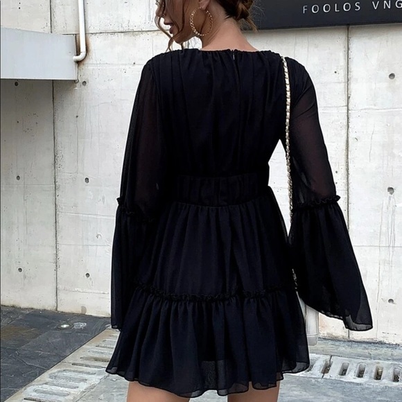 Frill ruffle boho gypsy tier long sleeve dress - Picture 2 of 5